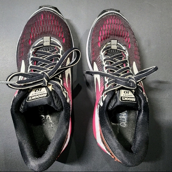 Brooks Ghost 10 Black‎ Pink Sneaker Running Walking Nursing - Women's Size 7 B - Picture 6 of 16